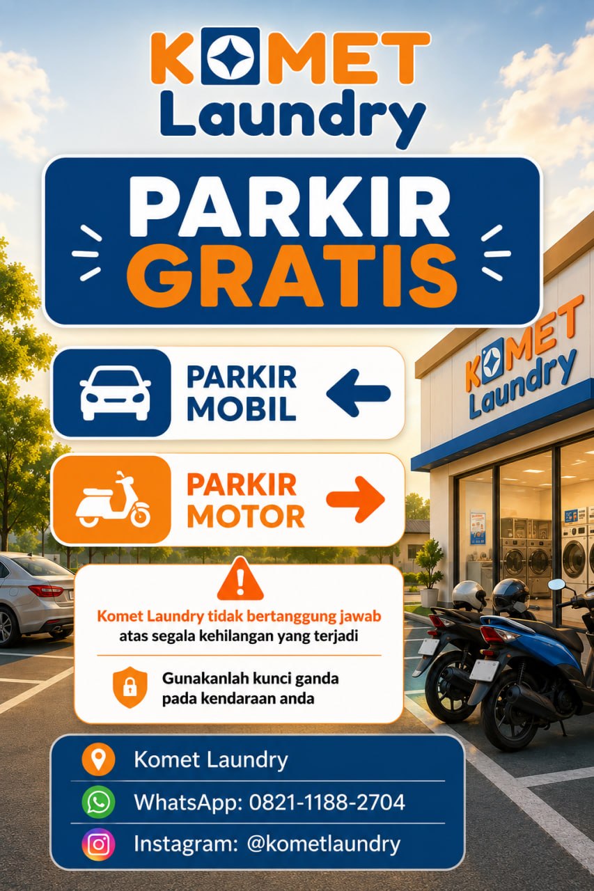 Parkir gratis Komet Laundry
